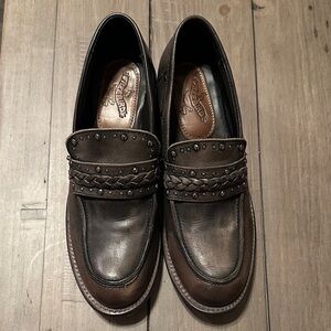 freebird Myla Women’s Dark Brown Braided Stud Penny Loafers